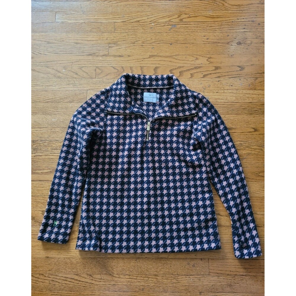 Dudley Stephens Quarter Zip Fleece Pullover Top Star Print Size Small
